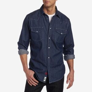 Mountain Khakis Blue Denim Classic Snap Shirt